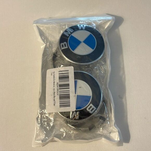 BMW logo wheel center caps in Blue & White 68mm set of 4 NWT - Picture 5 of 5